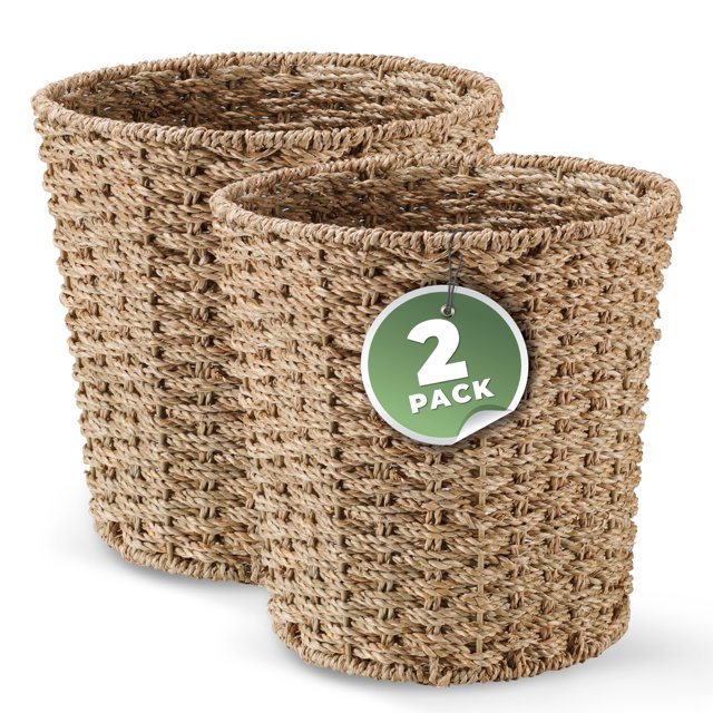 Waste Baskets 84ECO, paquete de 2 unidades, hierba marina para baño (2,5 L)