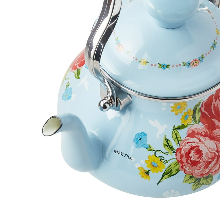 The Pioneer Woman Sweet Rose 2-Quart Enamel on Steel Tea Kettle, Size: 2qt