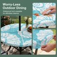 thumbnail image 5 of Round Outdoor Tablecloth with Umbrella Hole and Zipper, Turquoise White Conch Coastal Tablecloth with Elastic Waterproof, Nautical Summer Ocean Patio Table Covers for 45" - 54" Picnic Pool Tables, 5 of 9