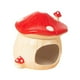 thumbnail image 2 of Casita de cerámica para hámster, cama con escondite para hámster, nido para hámster con forma de seta, pequeño animal Rojo, 2 of 9