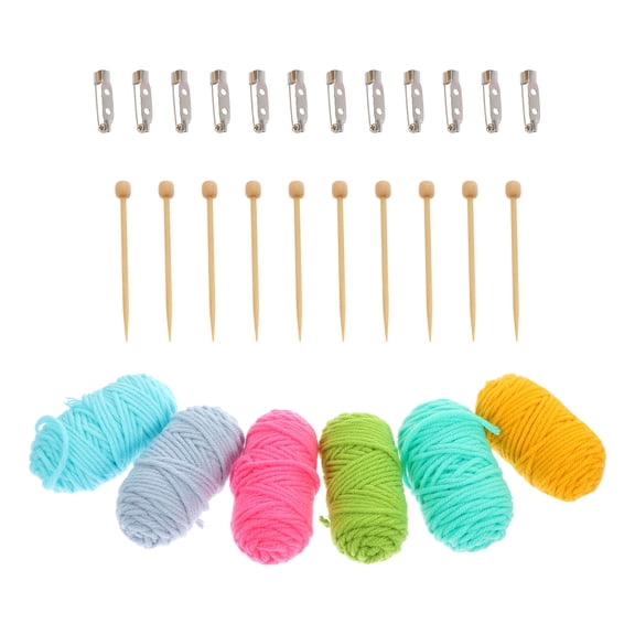 FUTUREORYY Lightweight Wood Knitting Needles Set with Smooth Edges for Knitting, Brooch Making, and Weaving Crafts