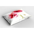 thumbnail image 2 of Ambesonne Pink White Pillow Sham 2 Pack, Garden Poppy Floral, 26"x20", Pale Pink Hot Pink, 2 of 3