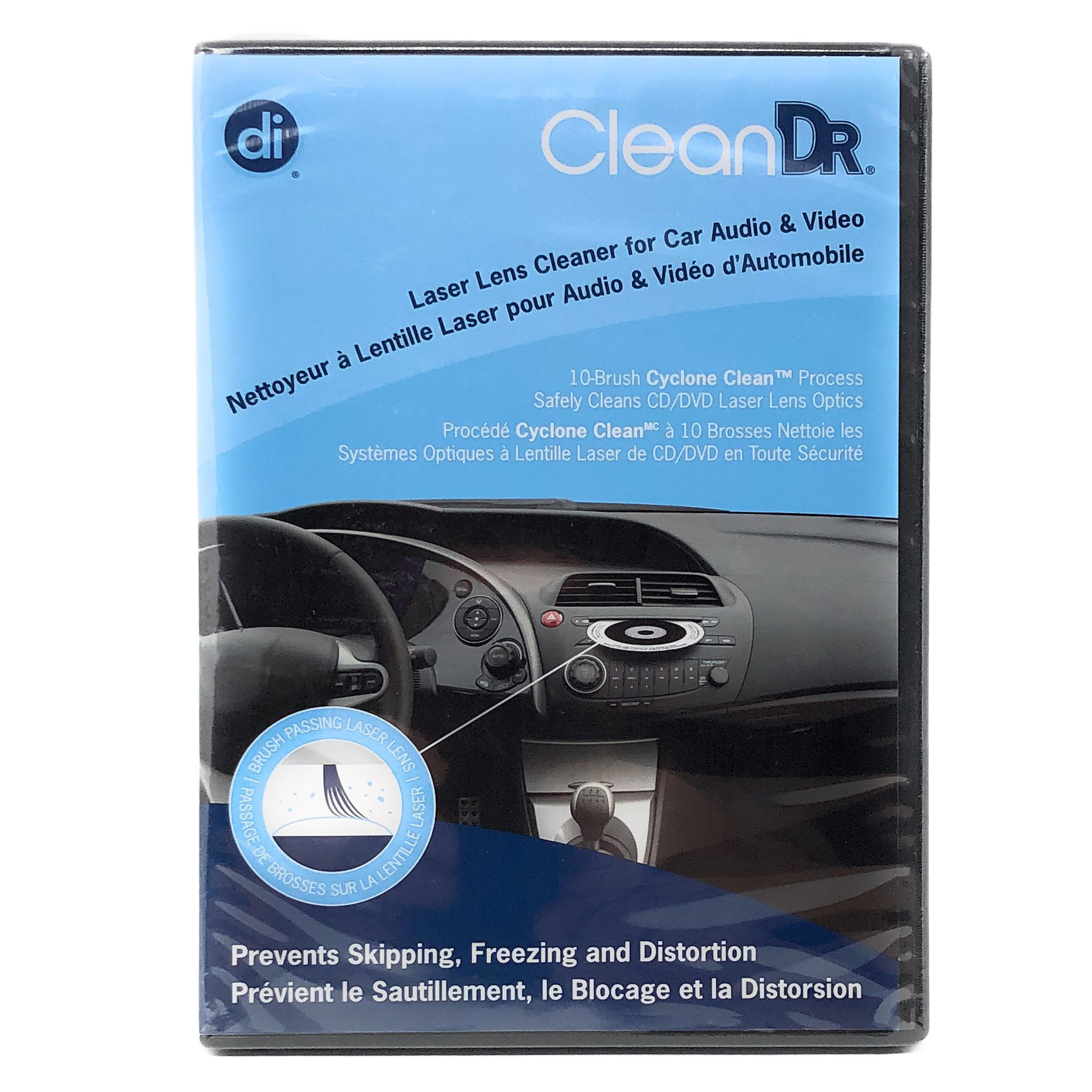 CD Lens Cleaner for Car Audio and Video with 10-Brush Cyclone Clean Process