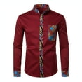 thumbnail image 5 of Yaoyar Men Fashion Printed Casual Shirt Pocket Buttoned Long Sleeve Stand-Up Collar Shirt Slim Fit Floral Print Shirt, 5 of 5