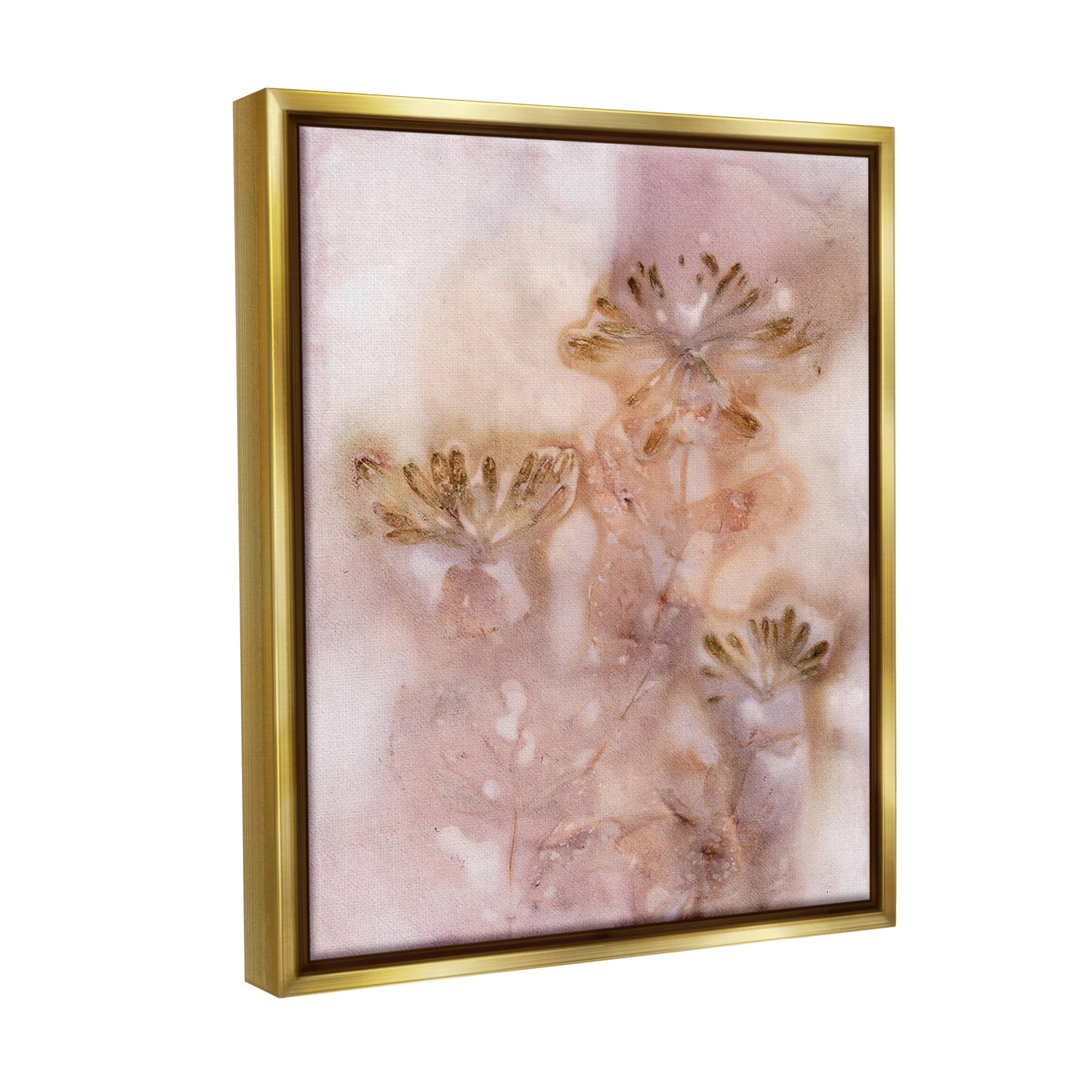 Stupell Industries Abstract Botanical Seeds Botanical & Floral Painting Gold Floater Framed Canvas Art Print Wall Art, 17 x 21