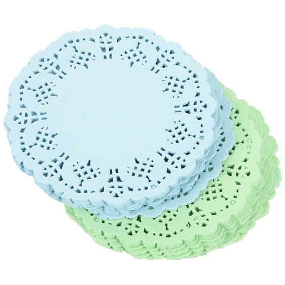 FENGGUIQU Food-Grade Lace Paper Doilies Assorted Colors Oil-Resistant Decorative Doilies for Home and Party Use