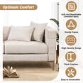 thumbnail image 3 of EUROCO 80.5" Longer  Chenille Loveseat Sofa with 4 Pillows,Modern Sofa and Couch with Removable Cushion and Golden Metal Legs for Living Room, Bedroom, Apartment, Easy to Install,Beige, 3 of 9