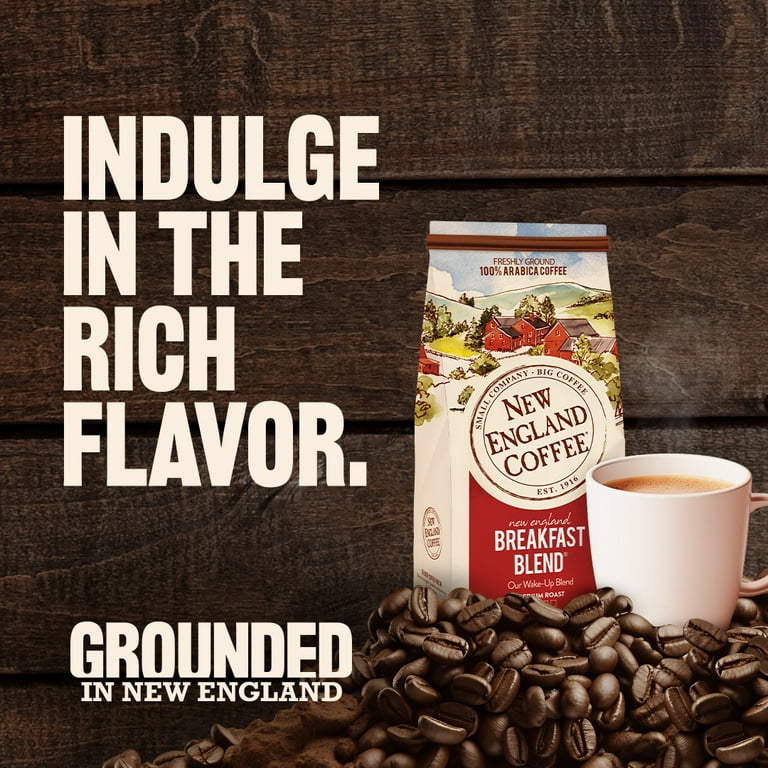 New England Coffee Ground Breakfast Blend Coffee - Medium - 24 oz - 4 / Carton New England Coffee Ground Breakfast Blend Coffee - Medium - 24 oz - 4 / Carton
