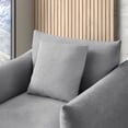 thumbnail image 3 of Oversize Accent Chairs for Living Room,Comfy Towelling Fabric Upholstered Armchair,Mid Century Modern Reading Arm Chair Single Sofa Chair with Solid Wood Legs for Living Room Bedroom Playroom,Gray, 3 of 8