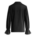 thumbnail image 4 of COMVALUE Women's 2026 Business Casual Tops Summer Long Sleeve Button Down Shirts V Neck Blouses (Black, XXL), 4 of 5