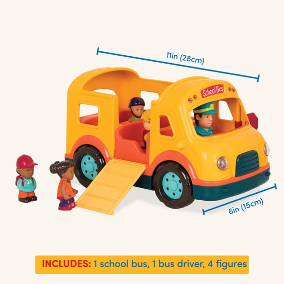 Battat Light & Sound School Bus with 5 Figurines, Toddler and Preschool Toys