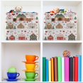 thumbnail image 6 of Yayeee Canvas Storage Basket with Handles for Shelves Fabric Bins Closet Organizer, Red Nordic Christmas House, 6 of 8