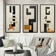 thumbnail image 1 of Designart "Abstract Monochrome Minimalism New Order V" Modern Geometric Framed Wall Art Set Of 3 - Black Abstract Frame Gallery Wall Set For Home Decor, 1 of 6