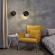 thumbnail image 5 of Lámpara de pared LED moderna en forma de media luna, ideal para dormitorios, salas y pasillos, disponible en color negro con luz cálida., 5 of 6