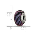 thumbnail image 2 of 925 Sterling Silver Oxidized Reflections Purple Swirl Dichroic Glass Bead Charm 14.55x10.00mm Wide Pendant Necklace for, 2 of 2