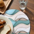 thumbnail image 4 of Round Placemats Teal Waves 15 inch Set of 2 Table Mats for Dining Table Modern Abstract Heat Resistant Non-Slip Kitchen & Home Decorative Place Mat Set, 4 of 8