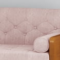 thumbnail image 3 of GDF Studio Jason Mid-Century Modern Tufted Fabric Sofa, Light Blush and Dark Walnut, 3 of 9