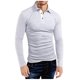 thumbnail image 3 of Nuevas camisetas de algodón de gran oferta para hombre, camisetas de manga larga de color liso con cuello vuelto, 3 of 5