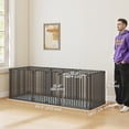 thumbnail image 3 of PawHut 83 Inch Heavy Duty Dog Crate, Extra Large Dog Cage Kennel with Mat, 3 of 10
