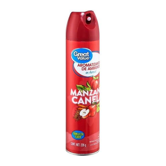 Aromatizante ambiental Great Value en aerosol manzana canela 226 g