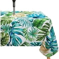 thumbnail image 1 of Nappe d'Extérieur Imperméable avec Trou pour Parasol pour Table Rectangulaire 60x84 Pouces Nappe de Patio Forêt Tropicale avec Fermeture Éclair, 1 of 5