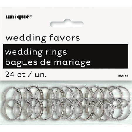 Silver Wedding Ring Favor Charms, 24ct