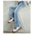 thumbnail image 6 of Girl Jeans Girls Bow Jeans Girls Flared Jeans High Waisted Baggy Pants Casual Preppy Clothes for Girls 9-10 Years, 6 of 8