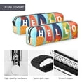 thumbnail image 4 of Cauagu Hello Summer3 Print Leather Pencil Pen Case - Stationery Bag Portable Stationery Bag Big Capacity Pencil Pouch Cosmetic Organizer Bag for Men & Women, 4 of 7