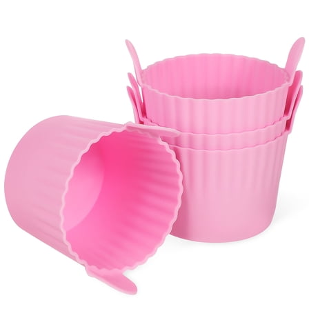 Masteelf 4 Pcs Silicone Muffin Cases Cupcake Molds Baking Cups for Air Fryer