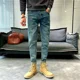 thumbnail image 3 of Pantalones vaqueros para hombre con bolsillos, pantalones elásticos para hombre, pantalones vaqueros retro ajustados y ajustados, ropa elástica de tubo Y2k 2000s 2024 Tendencia, 3 of 5