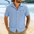 thumbnail image 2 of Vetsdori Short Sleeve Shirts for Men Fashion Outdoor Button up Summer Casual Pocket Collar Graphic Trendy Mens Tops, 2 of 7