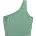 thumbnail image 2 of Women's One Shoulder Sleeveless Ribbed Knit Crop Top, 2 of 5
