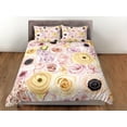thumbnail image 3 of Rosas Rosas Beige Juego de Funda Nórdica Colorido Colcha, Floral Dormitorio Ropa de Cama, 3 of 4