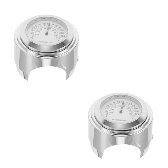 WORGEOUS 2pcs Waterproof Motorcycle Handlebar Temperature Gauge Universal for 22-25mm Handlebars Motorbike Handlebar Thermometer