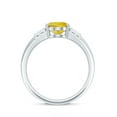 thumbnail image 2 of Rosec Jewels Lab Grown Yellow Sapphire Solitaire Statement Ring with Diamond - 8X10 mm, 925 Sterling Silver, US 4.00, 2 of 9