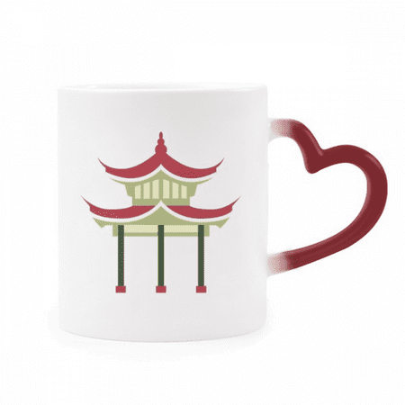 

Pavilion China Pattern Heat Sensitive Mug Red Color Changing Stoneware Cup