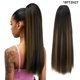 thumbnail image 1 of Zhuge Extensiones de cola de caballo de 20" con cordón, cola de caballo falsa larga y recta, extensión de cabello con clip suave natural, postizo sintético resistente al calor, A, 1 of 3