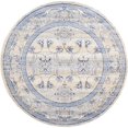 thumbnail image 1 of Unique Loom La Jolla Rustic Border Area Rug 6' x 6' Round Blue/Ivory, 1 of 2
