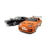 Jada Toys Fast & Furious 1:24 Twin Pack - '70 Dodge Charger Street Toyota Supra, Black/Orange
