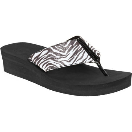 OP Women's Trinidad Zebra Thong Flip Flop Sandal