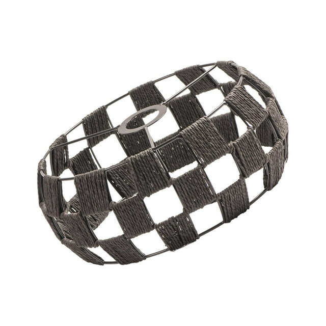 Pantalla tejida Decoración Estilos retro Lámpara de araña Pantalla de cuerda de papel negro Yuyangstore Pantalla tejida
