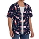 thumbnail image 2 of Fotbe Love Wine Camisa Estampada de Manga Corta para Hombre, Casual de Verano, Estilo Playero, Sin Arrugas-Large, 2 of 5