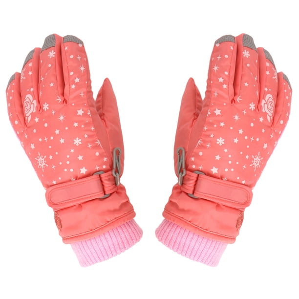 Qarigey 1 par de guantes para esquiar en la nieve para niños, guantes a prueba de viento, mitones de calentamiento ajustables, equipo deportivo para guantes y mitones Naranja Qarigey AP013201-04