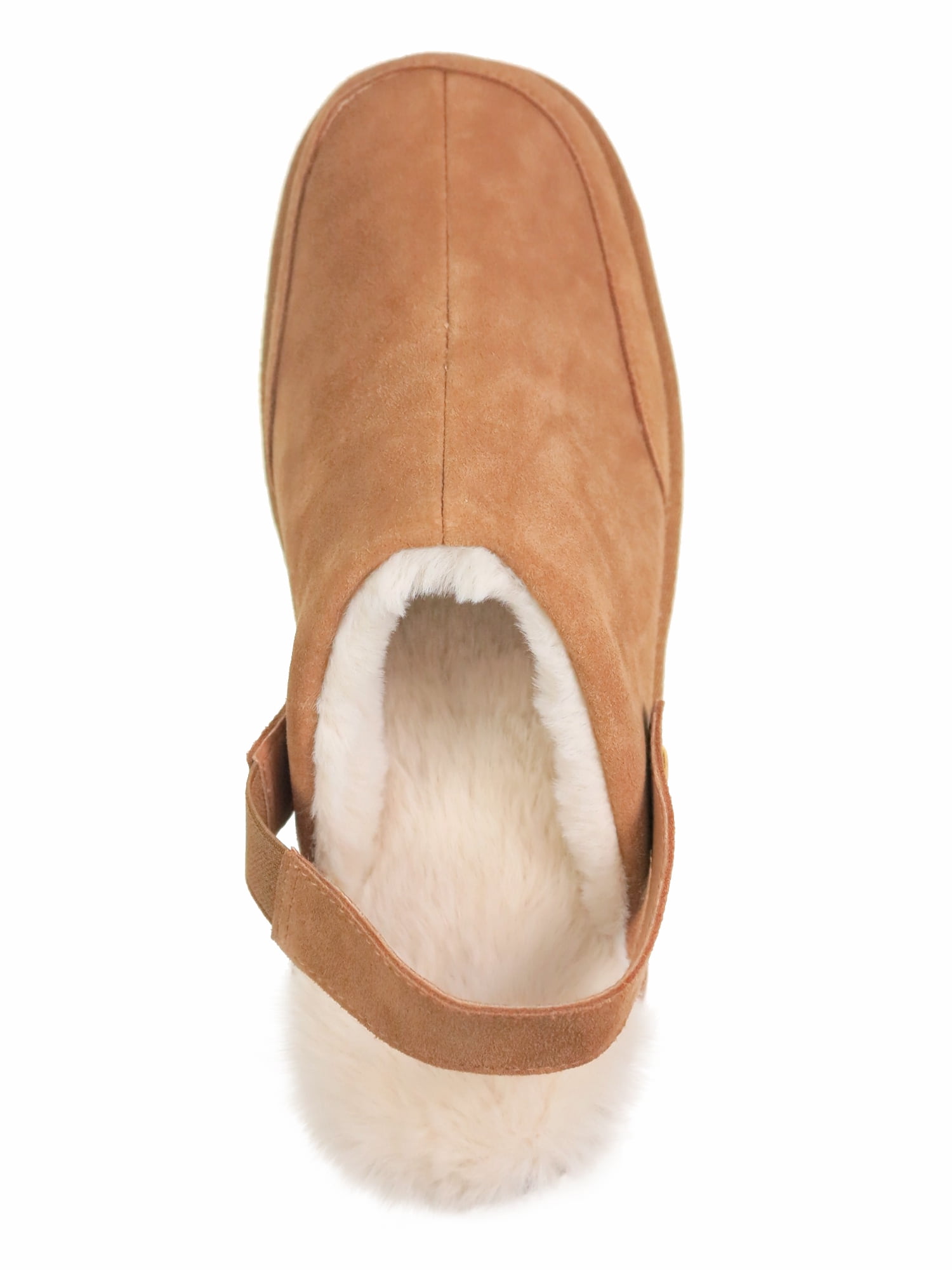 Joyspun Women's Faux Fur Convertible Clog Slippers