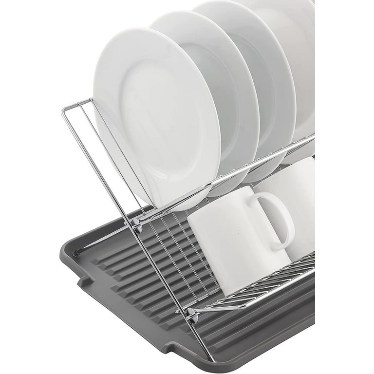Dish Drying Rack Collapsible 2 Tier Dish Rack and Drainboard Set
