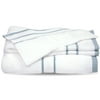 Organic 3- Piece Towel Set, White and Blue
