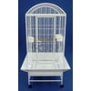 WI24R 3/4" Bar Spacing Dome Top Wrought Iron Parrot Cage - 24"x22" In White