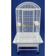 YML WI24WHTR Dome Top Wrought Iron Parrot Cage in White