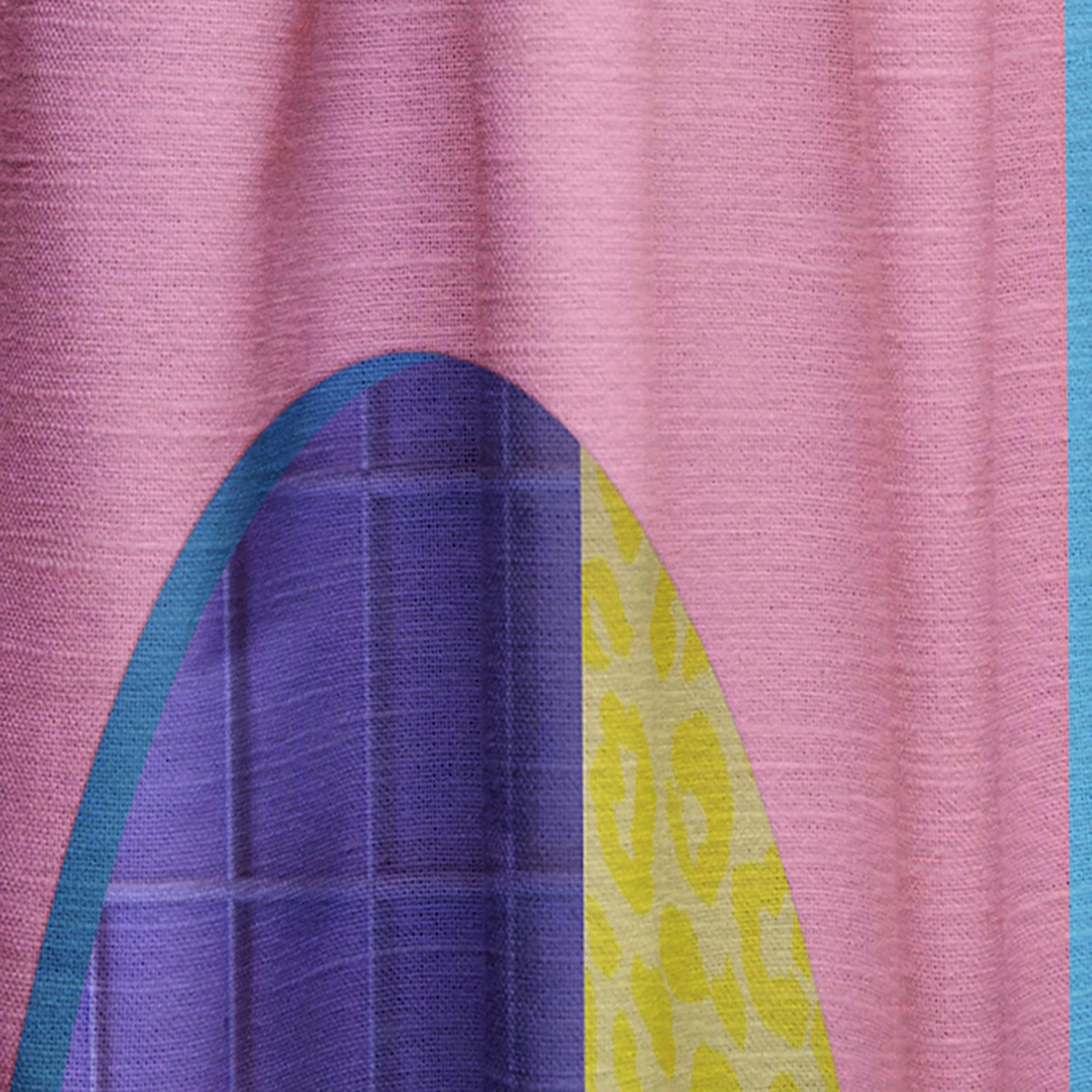 Designart 'Abstract Retro Geometric Architecture Pattern' Mid-Century Modern Curtain Panel