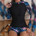 thumbnail image 5 of IDOPIP Women Two Piece Rash Guard Long Sleeve Swimsuits set UV UPF 50+ Swim Shirt Bathing Suit, 5 of 8